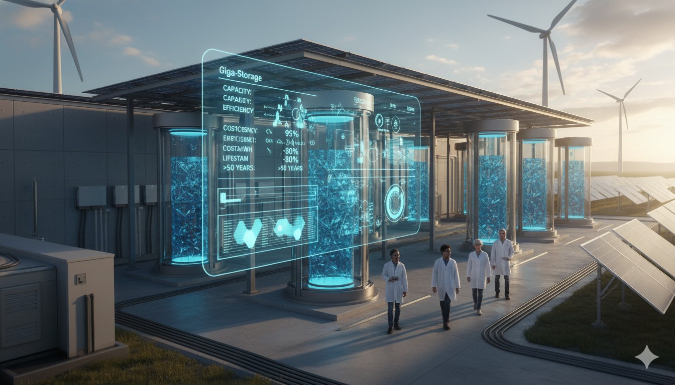 AI-generated concept image of a Renewable Energy Storage Technology